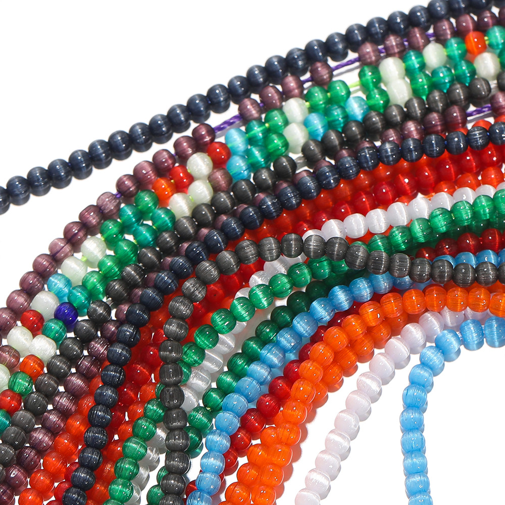 1เส้น ลูกปัดตาแมว 2mm ประมาณ 185ชิ้น ลูกปัดแก้วตาแมว สำหรับ DIY ทำสร้อยคอ สร้อยข้อมือ เครื่องประดับ สวยหรู