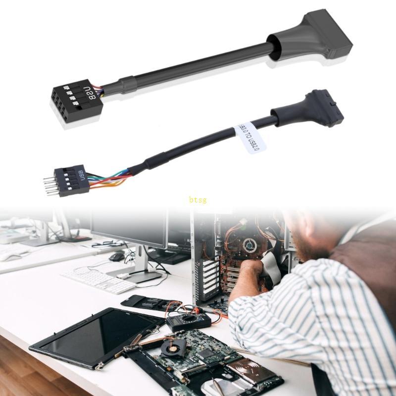 Btsg USB Header Splitter Cable 19 20 Pin เมนบอร์ด USB Header to USB 9Pin Cable