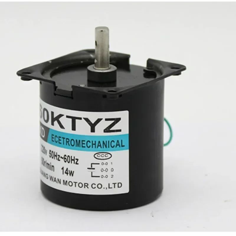 60Ktyz 14W 68KTyz 28W มอเตอร์ AC ขนาดเล็กความเร็วต่ําย้อนกลับแม่เหล็กถาวรซิงโครนัสมอเตอร์ไฟฟ้าเกียร์