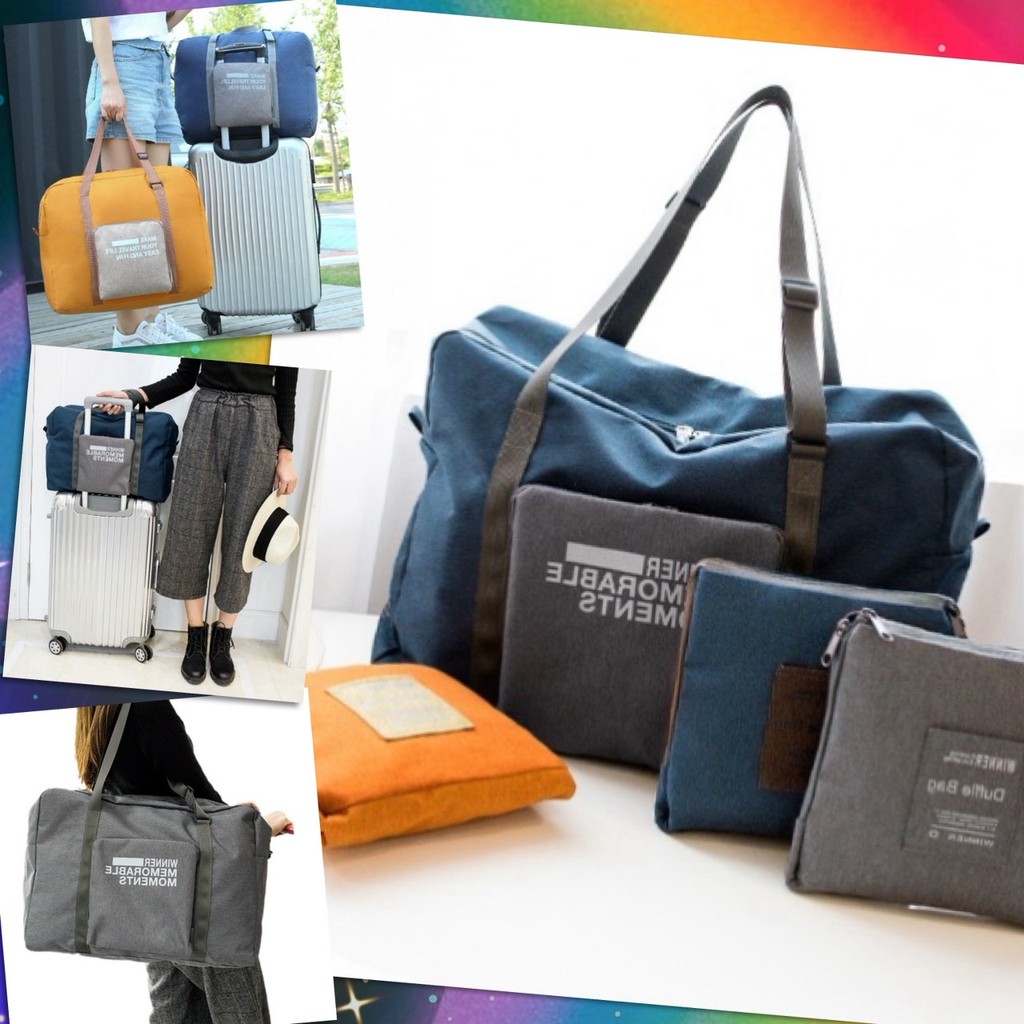 👉 กระเป๋าเดินทาง พับได้ Travel Bag ขึ้นเครื่องบินได้ Carry On กระเป๋าพับ เก็บของ 👉