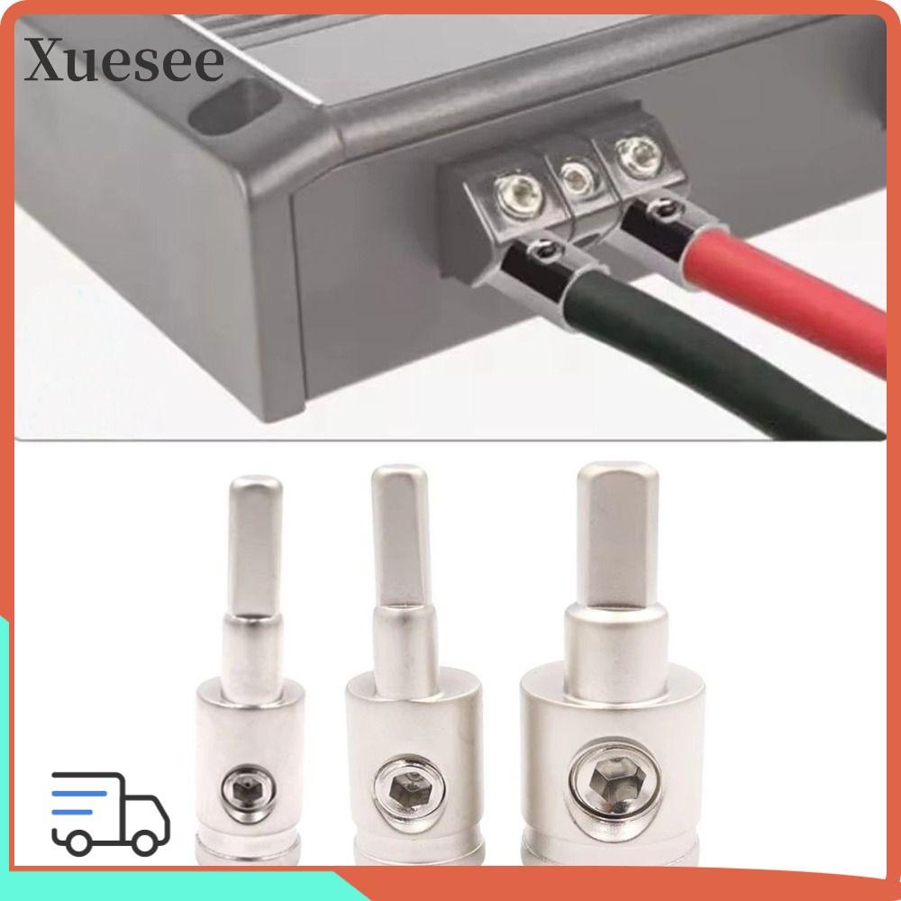 XUESEE ขั้วต่อเครื่องเสียงรถยนต์, 0GA 4GA 8GA Gold Silver Car Speaker Wire Terminal, ทองแดงบริสุทธิ์