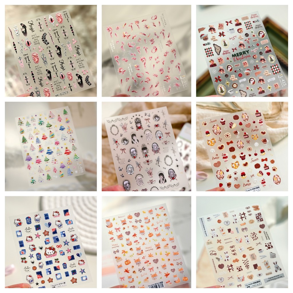 [CORAL SEA] 100 คอลเลกชันขายดี 6 สติ๊กเกอร์ติดเล็บสติ๊กเกอร์ติดเล็บอุปกรณ์แต่งเล็บสติ๊กเกอร์ติดแต่งเล็บสติ๊กเกอร์ติดเล็บ