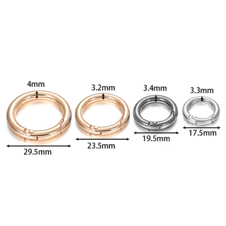 5ชิ้น ตะขอวงกลมสปริง ห่วงกลมสปริง ห่วงลาบูบู้ ห่วงกลมเปิดได้ (18-30mm) ซิงค์อัลลอย สำหรับห้อยกระเป๋า พวงกุญแจ DIY
