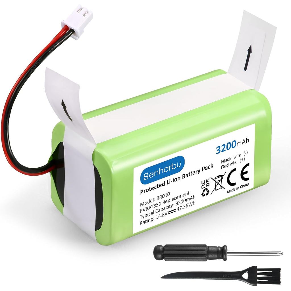 3200mAh RVBAT850 เปลี่ยนแบตเตอรี่สําหรับสูญญากาศ Shark - เข้ากันได้กับ Shark Ion R75, RV761, RV850C,