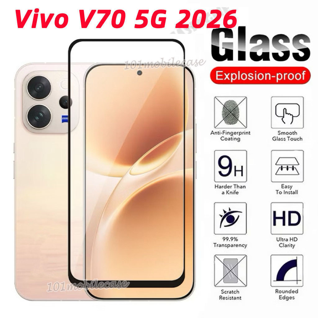 พร้อมส่งจากไทย ฟิล์มเต็มจอ แบบใส For Vivo V70 5G 2026 ฟิล์มกล้อง ฟิล์มกันกระแทก กระจกนิรภัย HD Tempe