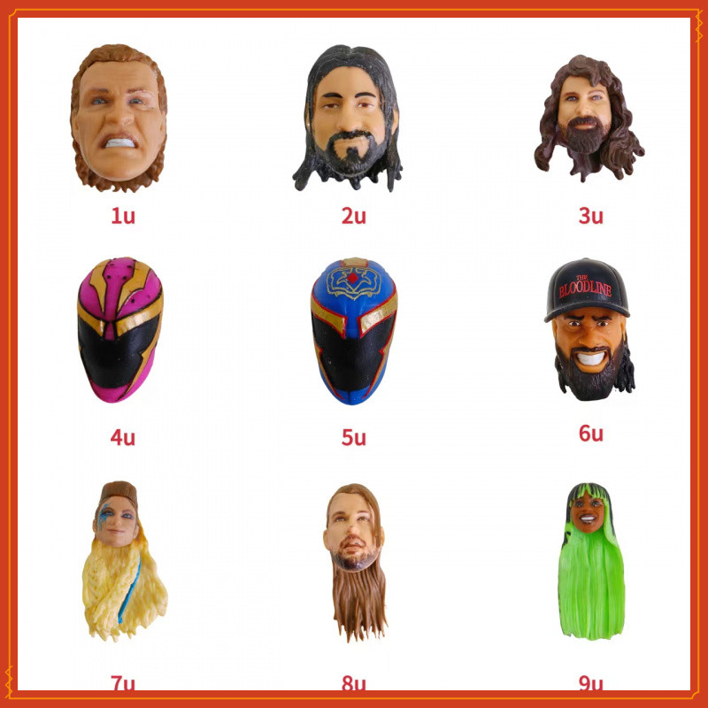 WWE Action Wrestler ตุ๊กตาหัวแกะสลักอุปกรณ์เสริม 6-7 นิ้วหัวตุ๊กตาแอ็คชั่น