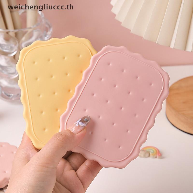 # chengliu # Mini Biscuit Hand-Held Mirror Portable Cheese Biscuit Design Biscuit Make-Up Mirror Cut