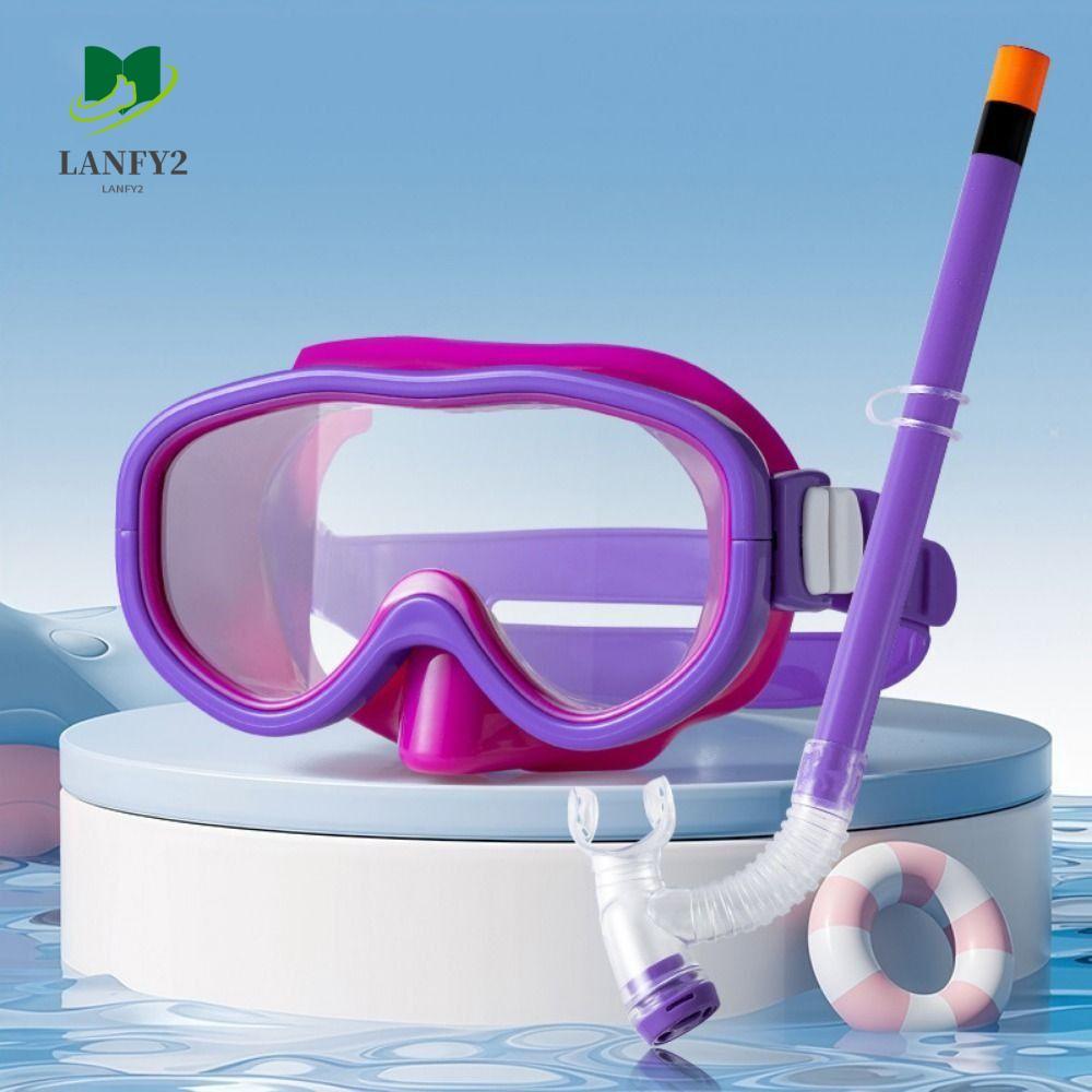 ALANFY เด็ก Snorkel Set พร้อมแว่นตาว่ายน้ำกันหมอก UV Protection สำหรับเด็ก