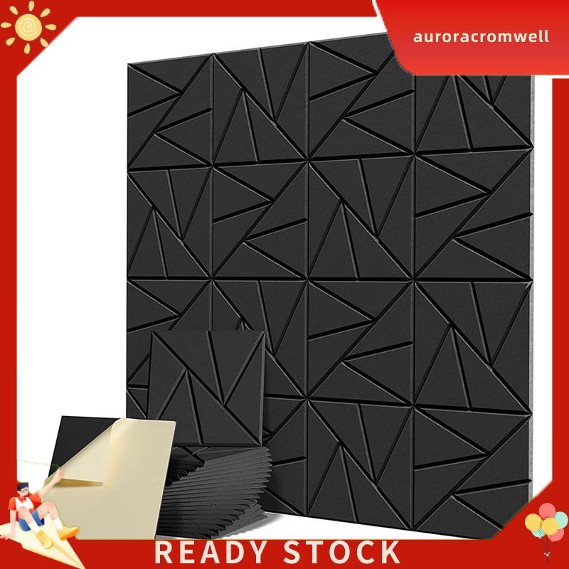 In Stock แผงอะคูสติก 16 ชิ้นพร้อมกาวในตัว,12X12X0.4in แผงกันเสียง, แผงเสียงความหนาแน่นสูงสําหรับ Hom