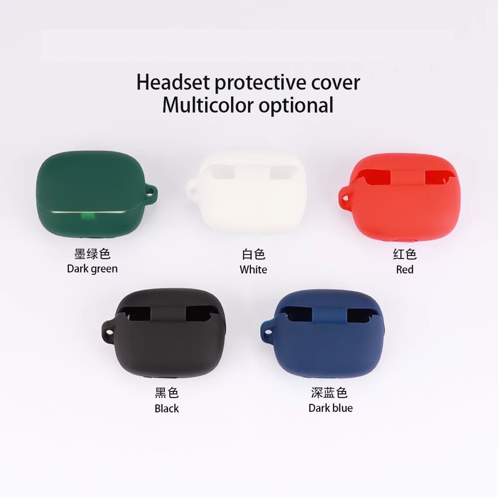 คุณภาพดีCase สําหรับ JEEP EW133 หูฟังซิลิโคนสีทึบปกอ่อนพร้อมตะขอ