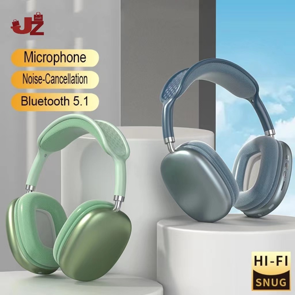 Jz mall P9 หูฟังไร้สาย Bluetooth 5.0 หูฟังครอบหู หูฟังซับวูฟเฟอร์พร้อมไมโครโฟน
