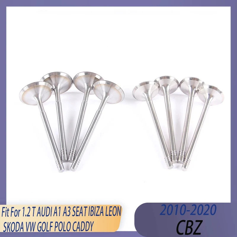 8pcs เครื่องยนต์ส่วนไอดีและไอเสียวาล์วชุด Fit 1.2 T แก๊ส 10-20 CBZ สําหรับ AUDI A1 A3 ที่นั่ง IBIZA 