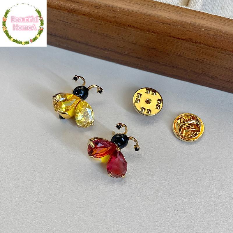 BHome เข็มกลัดคริสตัลแมลงผึ้ง แฟชั่นน่ารัก สําหรับเสื้อโค้ตและเครื่องประดับของขวัญ