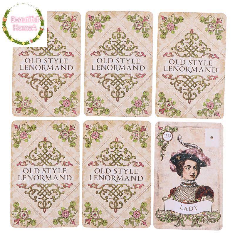 BHome แบบเก่า Lenormand Oracle การ์ดปาร์ตี้ทํานายคําทํานายเกมกระดาน TH