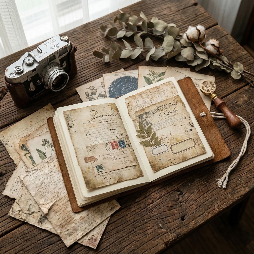 30 แผ่น Vintage Scrapbooking กระดาษความงามตกแต่งสําหรับ Junk Journaling Definition Retro รูปแบบสําหรับ Creative Crafting และสมุดภาพ Embellishment ราคา ถูกที่สุด ดีลบีเคเค แกลเลอรีภาพที่ 6