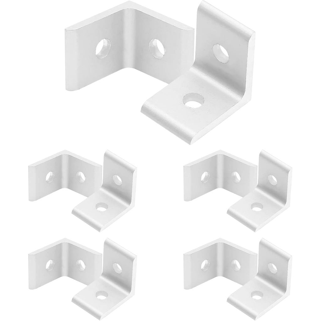 10 ชิ้น 2020 ภายในมุมวงเล็บ Gusset, Silver อลูมิเนียม Extrusion Brackets, 2 หลุม L วงเล็บสําหรับ 202
