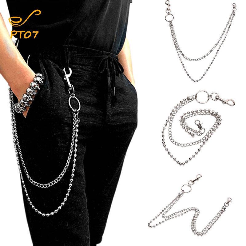 Pengatao07 Punk ผู้หญิงผู้ชาย Chain Key Chain Ro กางเกงกางเกง Jean Hip Hop Decor ใหม่