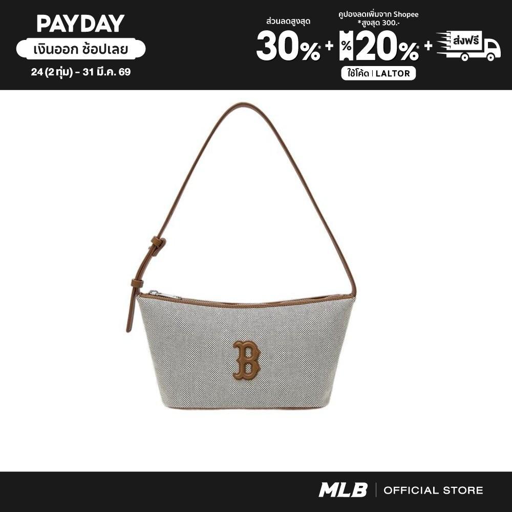 MLB กระเป๋าสะพายไหล่ ยูนิเซ็กส์ Basic Canvas Hobo Bag รุ่น 3ABQBC15N 43BRD สีน้ำตาล