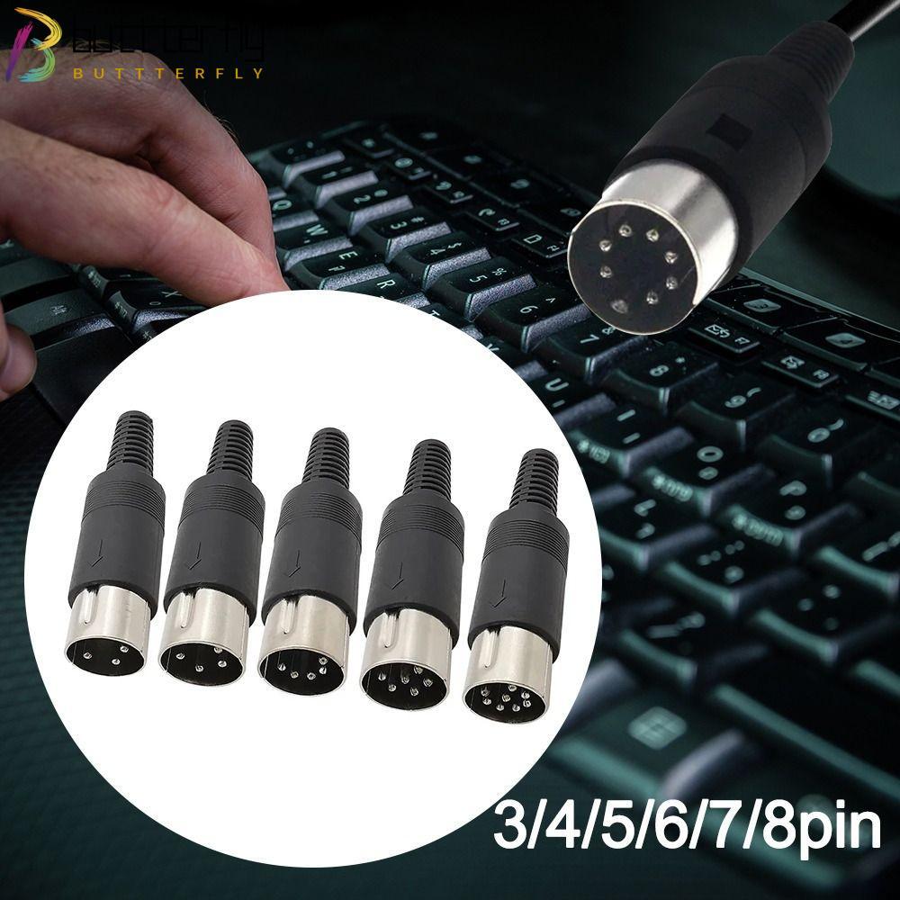 BUTTTERFLY DIN ชายหญิงปลั๊ก,จับพลาสติก 3pin 4pin 5pin 6pin 7pin 8 Pin Audio AV Connector Adapter, DI