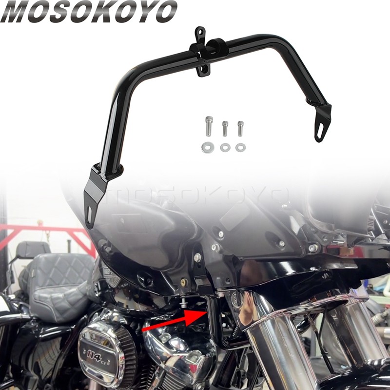 Zสําหรับ Harley Road Glide 15-23 ด้านหน้า Fairing Support Bracket Kit 49000274   เหมาะกับ FLTR FLTRX