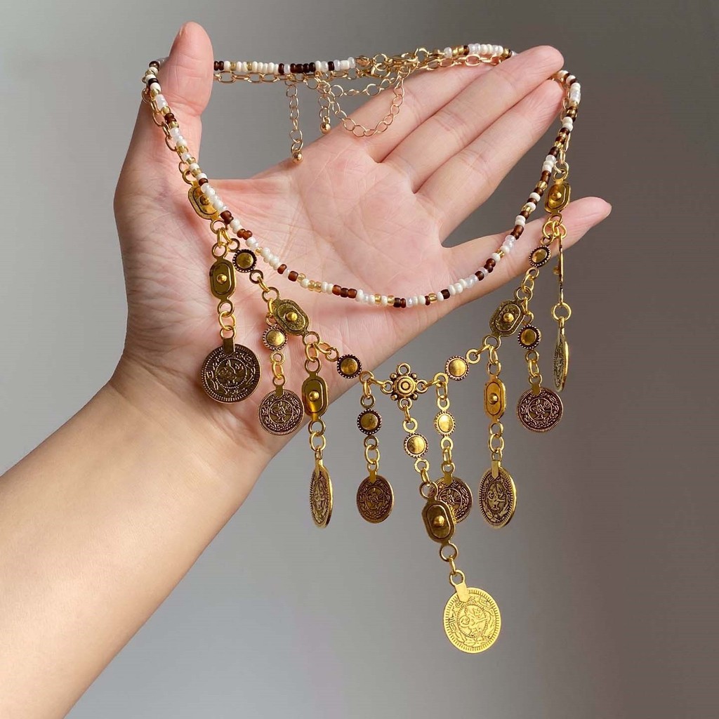 สร้อยคอมีพู่ Bohemian Gold แบบ.Multi
