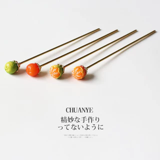 CHUANYE Kawano สีส้ม Hairpin โมเดิร์น Influencer สไตล์ใหม่หญิงสามมิติ Classy Hairpin Hairpin