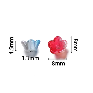 50-100ชิ้น ลูกปัดดอกไม้ 8mm ABS ทรงกระดิ่ง/ซากุระ สำหรับทำต่างหู จี้ห้อยมือถือ DIY อุปกรณ์เครื่องประดับ