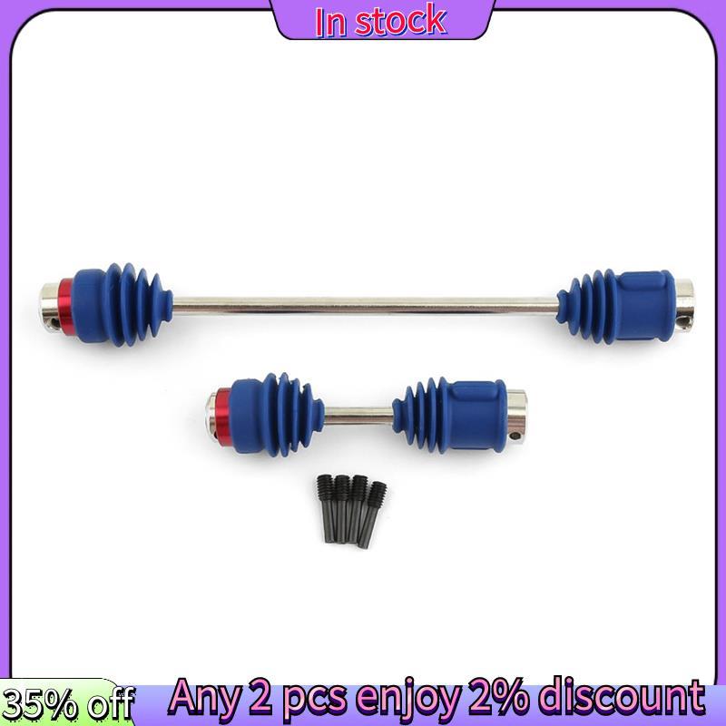 ในสต็อก-Metal Steel Center Driveshafts CVD 8655R พร้อมรองเท้ากันฝุ่นสําหรับ 1/10 E- Erevo 2.0 สีฟ้า