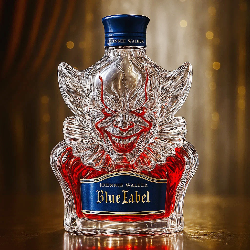 Funny Bigfoot Whiskey Bottle Clown character whiskey and wine bottle