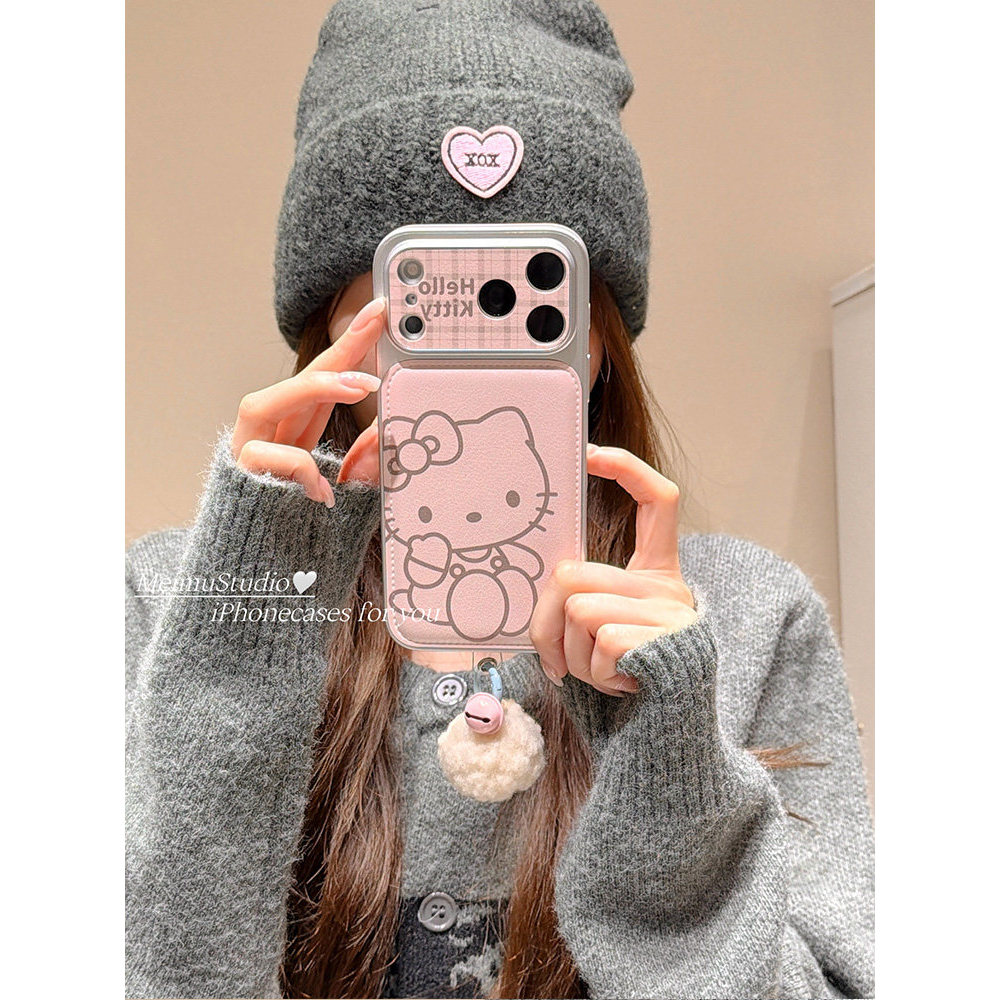 Huiwanju แมวสายสีชมพูน่ารักเหมาะสําหรับเคสโทรศัพท์มือถือ iphone17 iP16pro หน้าต่างขนาดใหญ่ 16/15 น่ารัก 14promax/13promax รูปแบบหนัง 17 เคสป้องกันแบบรวมทุกอย่าง ราคา ถูกที่สุด ดีลบีเคเค แกลเลอรีภาพที่ 3