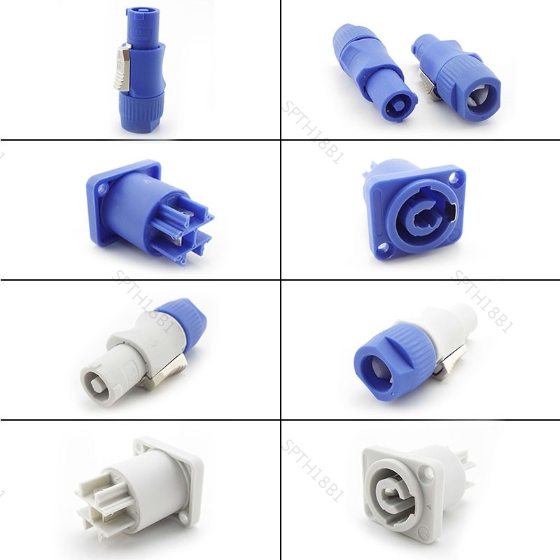 3pin Powercon Xlr Connector สายล็อคชายหญิง Chass ซ็อกเก็ตอะแดปเตอร์ไฟฟ้า TH18B1
