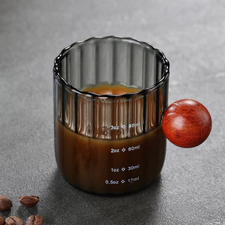90มล/180มล ไม้จับแก้วเอสเพรสโซ่ถ้วยตวงกาแฟสกัดถ้วยที่มีขนาดทนต่ออุณหภูมิสูงเหยือกนมวัดแก้ว
