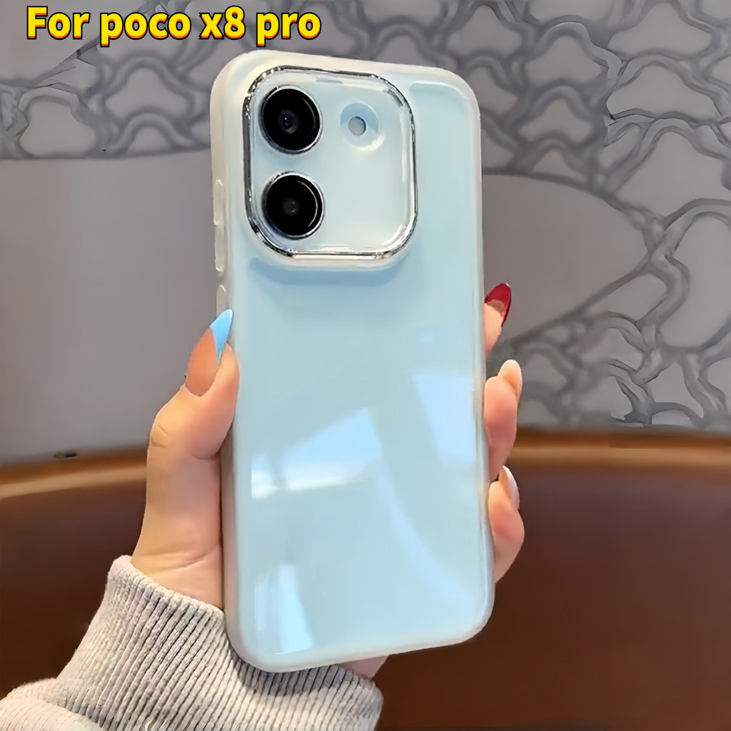 Case poco x8 pro Ultra-Thin โปร่งใสรวมทุกอย่างพร้อมฟิล์มเลนส์ TPU Soft case เคสป้องกันกันกระแทก