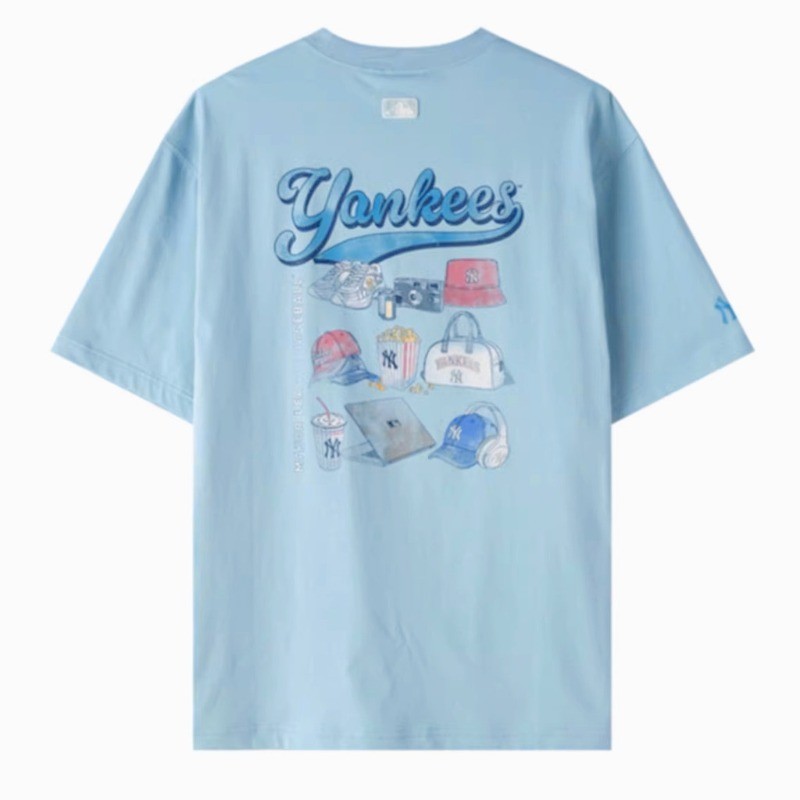 เสื้อยืดผ้าฝ้าย100%พรีเมียม ลายพิมพ์MBL สไตล์เกาหลี คอปกแขนสั้น ฟิตติ้งโอเว่อร์ไซส์ เหมาะสำหรับทั้งช