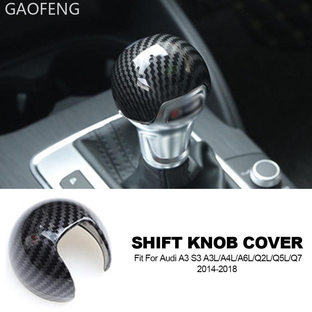 GAOFENG คาร์บอนไฟเบอร์รูปแบบเกียร์ Shift Knob Handle Trim สติกเกอร์ Fit สําหรับ Audi A3 S3 A3L/A4L/A