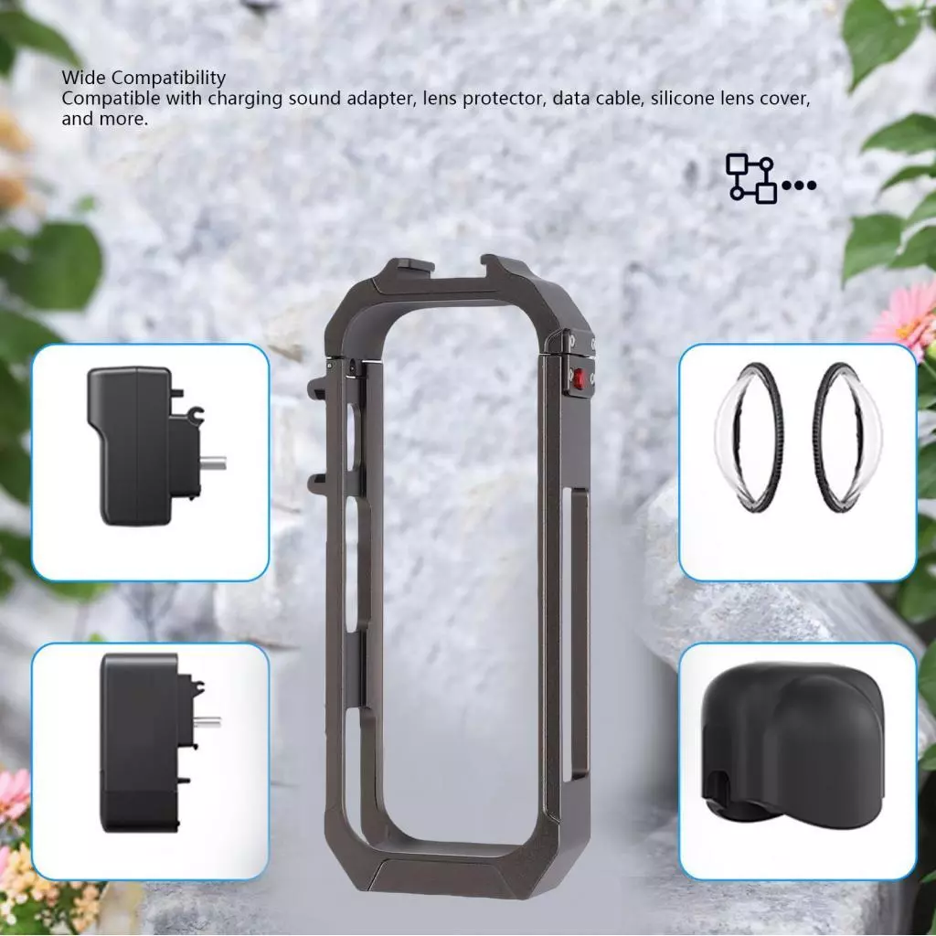 กรงป้องกันกล้อง Insta360 X4 พร้อม Dual Cold Shoe Mount thumbnail 7