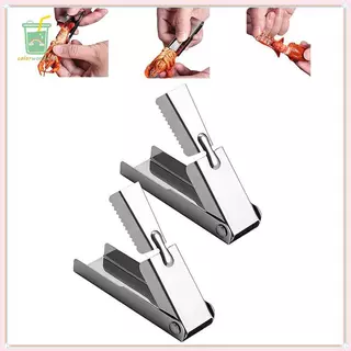 [สี] 2 ชิ้น Crawfish Peeler เครื่องมือ,สแตนเลส Crawfish Peeler เครื่องมือ,Crayfish Shelling อุปกรณ์เครื่องมืออาหารทะเล-Easily Peeling หางกุ้ง