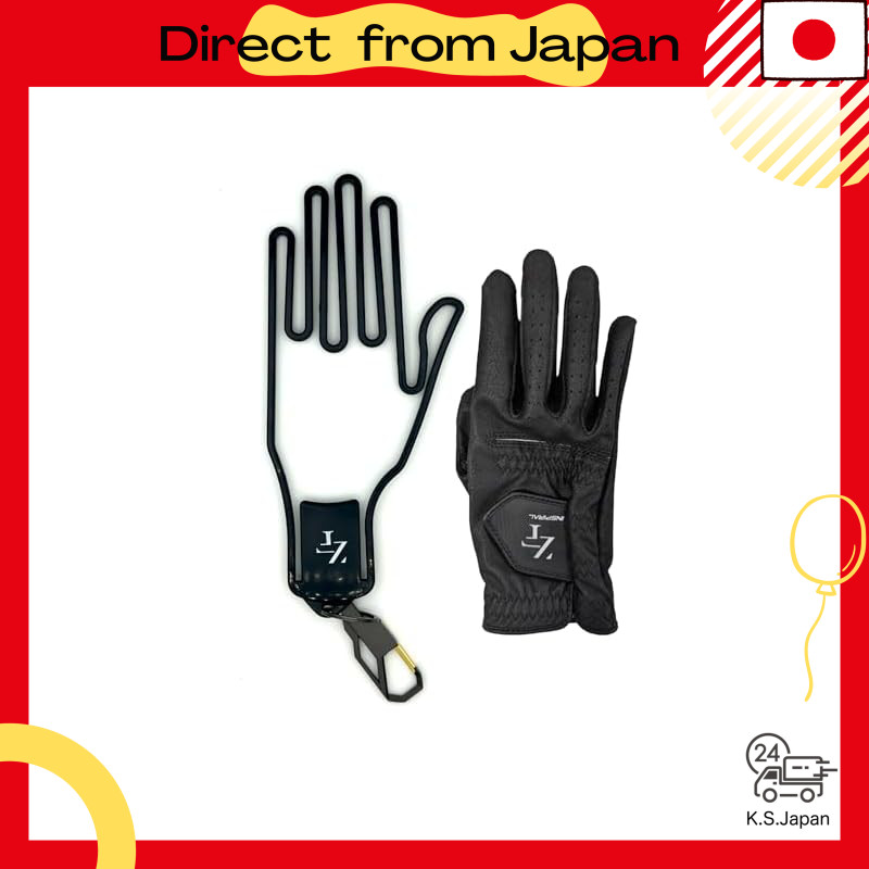 【ZEROFIT】Inspira Glove & Glove Hanger Set / Golf Glove Golf Wear Non-Slip Grip (Black, 19cm, Right-H
