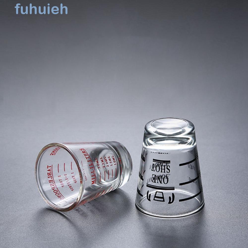 FUHUIEH Jigger 1.5oz/45ml อุปกรณ์เสริมบาร์พร้อมแก้วช็อตสําหรับงานหนักขนาด