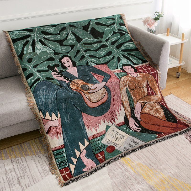 马蒂斯油画单人沙发毯毛毯房间卧室布置墙面装饰毯挂毯盖毯3-29Matisse Oil Paint Sle Sofa Blanket, Rug, Room and Bedroom Decoration,