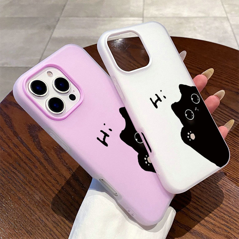 น่ารักแมวดํา Macaron สี Matte Frosted ผิวรู้สึก PC + TPU 2in1 สําหรับ OPPO Reno 15F 14F 14 13F 13 12