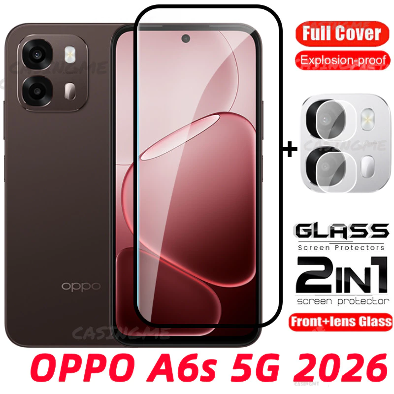 OPPO A6s 5G 2026 A6c ป้องกันหน้าจอสําหรับ OPPO A6s 5G A6c A6T A6i A6x OPPOA6s A6 s A6tPro Pro 4G 5G โปร่งใสคลุมทั้งหมดฟิล์มกระจกนิรภัยเลนส์