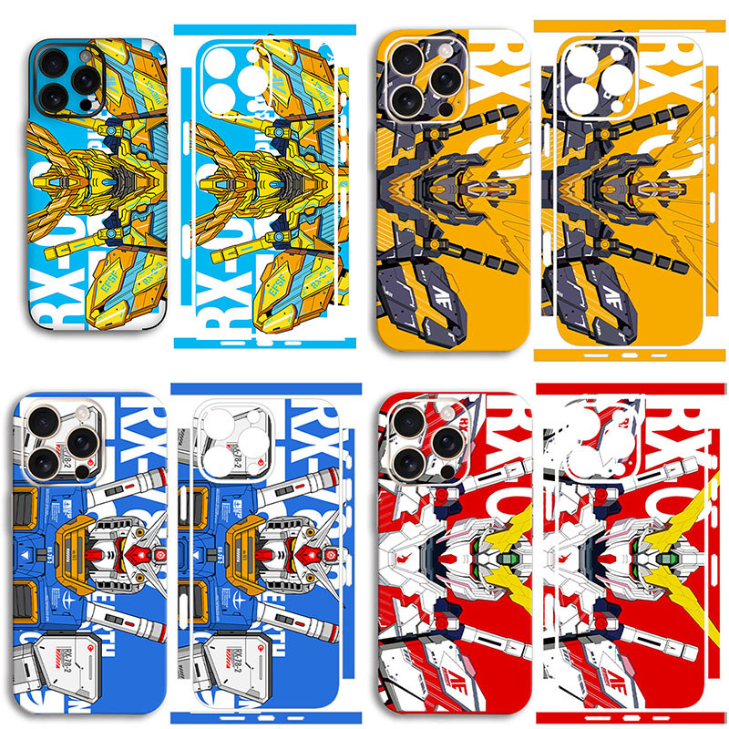 อะนิเมะโทรศัพท์ผิว Matte กลับสติกเกอร์สําหรับ iPhone 12 13 14 15 16 17 Pro Max Full Wrap Anti-Scratch Decal