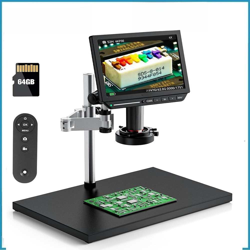 4K 10.1 "กล้องจุลทรรศน์ดิจิตอล HDMI 2000X Spin Arm การบัดกรีเหรียญกล้องจุลทรรศน์ HD กล้องจุลทรรศน์อิ