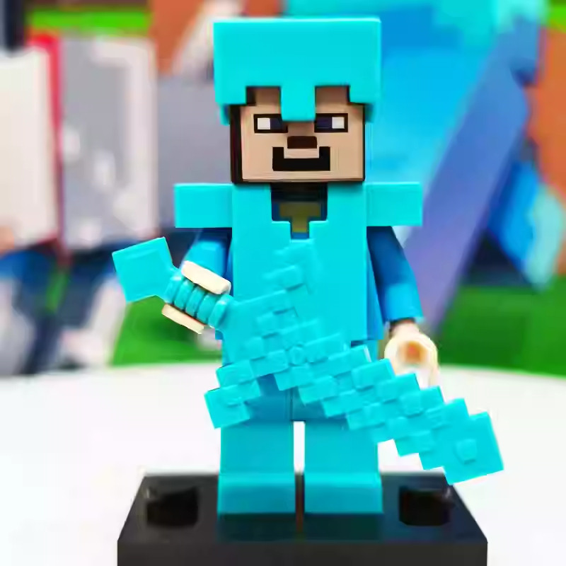 minecraft toy minecraft ของขวัญวันเกิด Minecraft Building Block Minifigure Diamond Sword Mrs. Steve 