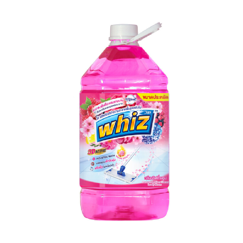 WHIZ น้ำยาถูพื้น รุ่นทรีดี กลิ่นเลิฟลี่ บลูม สีชมพู ขนาด 5200 มล