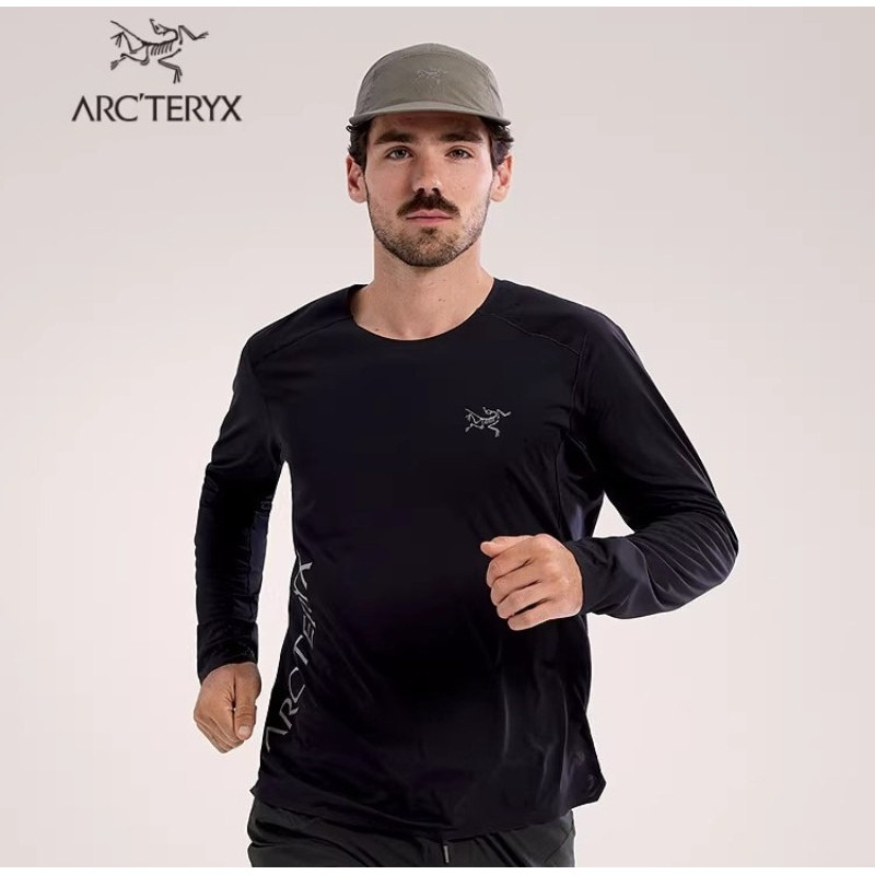 เสื้อยืด.ARCTERYX คลาสสิกโลโก้ แขนยาว ทำจากผ้าฝ้ายบริสุทธิ์ ไซส์หลวม สไตล์ผู้ชาย