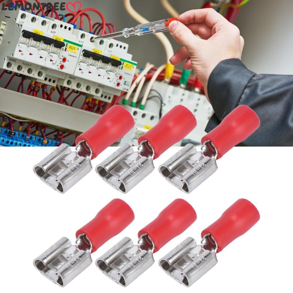 LEMONTREE 100/200PCS ฉนวน Crimp Connectors, 1.5-2.5 มม.(16-14 AWG) ฉนวนเปลือกหญิง Quick Disconnect S