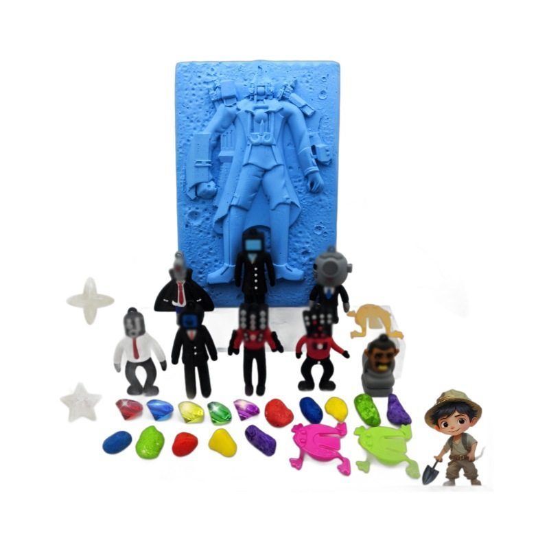 skibidi toilet เลโก้ skibidi toilet การตรวจสอบของเล่นการขุดค้นทางโบราณคดี