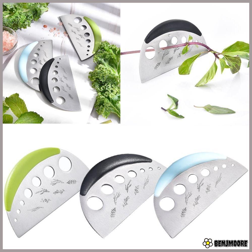 BENJMOORE เครื่องตัดสมุนไพร, 7 หลุม 2 in 1 Vanilla ผัก Greens Leaf Remover, สแตนเลสแบบพกพาสมุนไพร Le
